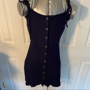 NEW! Mini Dress NAVY Strappy Basic Ribbed 10J34N